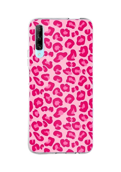 Huawei P Smart Pro Uyumlu Pembe Leopar Tasarımlı Baskılı Silikon Kılıf