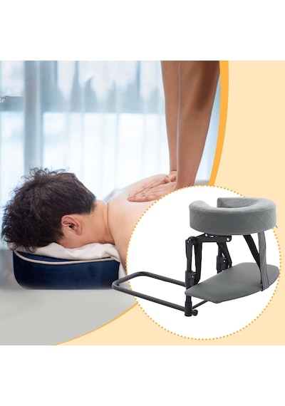 Anatomik Yüz Yastığı, Rahat Açı İçin Ayarlanabilir Taban, El Desteği Ve Ergonomik Yastık İle Ev İçin Whtkoph Masaj Seti, Dayanıklı, Açık Gri
