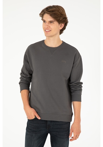 U.S. Polo Assn. Erkek Bisiklet Yaka Antrasit Basic Şardonlu Sweatshirt 50295148-VR006