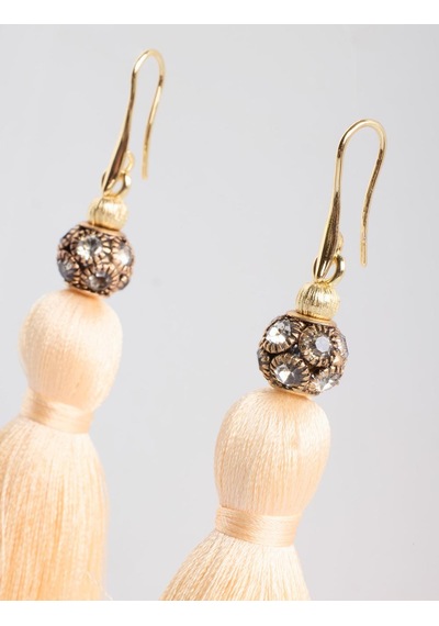 Jimmy Key Jimmy Key Sarı Taş Detaylı Püskül Küpe 6sw438029200