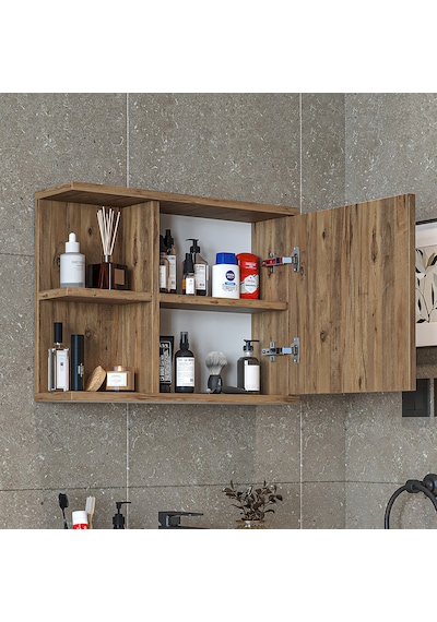 Kulpsuz Tek Kapaklı Mat Suntalam 60 Cm Aynalı Banyo Üst Dolap Atl Atlantik Çam Kulpsuz Tek Kapaklı Mat Suntalam 60 Cm Aynalı Banyo Üst Dolap Atl Atlantik Çam