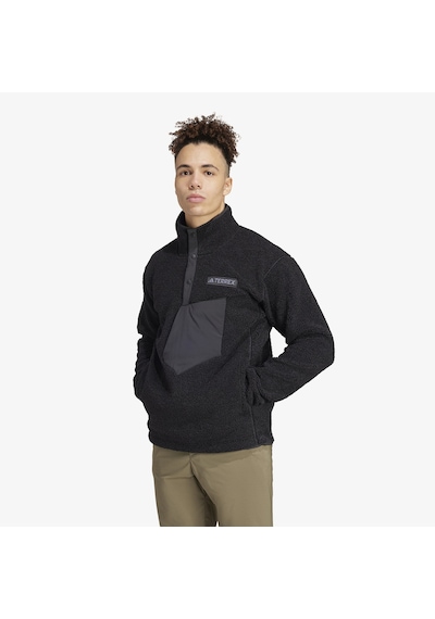 Adidas Terrex Xploric High Pile Fleece Pullover Erkek Siyah Yürüyüş Polar Iw0231