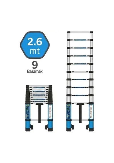 Master 504330 Teleskopik Merdiven Paslanmaz Çelik 260cm 9 Basamak