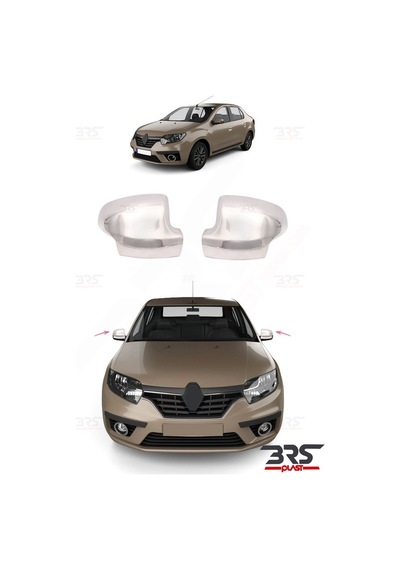 Renault Symbol Uyumlu 2013 Ve Üzeri Krom Ayna Kapağı 2 Parça Paslanmaz Çelik