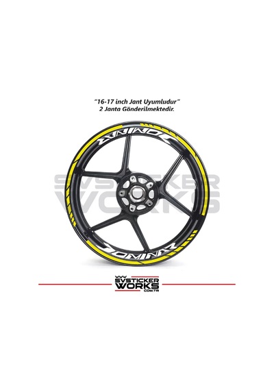 Bajaj Dominar Jant Sticker Dış Ve İç Set Sticker Jant Şeridi Sarı