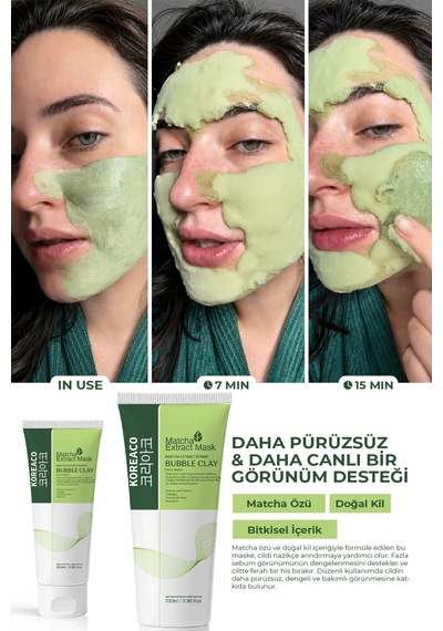 Matcha Mucize Bubble Clay Yüz Maskesi Gözenek Temizleyici Yenileyici Köpüren Yüz Maskesi 100 Ml - 807875687