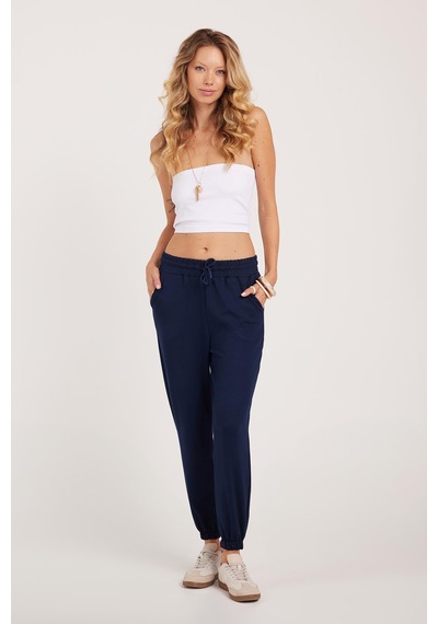 Tudors Kadın Relax Fit Rahat Kesim Modal Kumaş Beli Bağlamalı Lastikli Jogger Lacivert Eşofman Altı-39588 Tudors Kadın Relax Fit Rahat Kesim Modal Kumaş Beli Bağlamalı Lastikli Jogger Lacivert Eşofman Altı-39588
