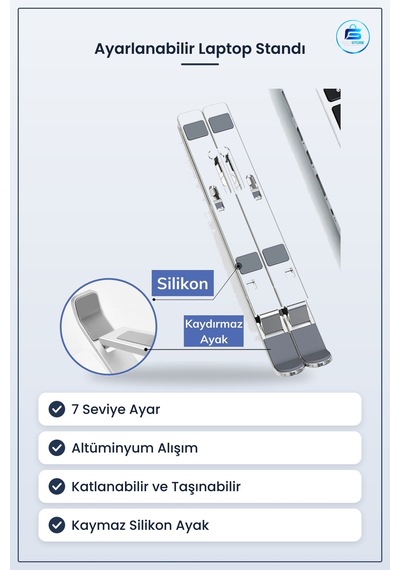 Dizüstü Bilgisayar Standı Katlanabilir Ayarlanabilir Taşınabilir