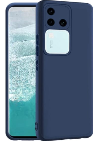 Vivo V30 Pro Uyumlu Silikon Kılıf - Kamera Korumalı Esnek Pastel Renk Kapak - Lacivert
