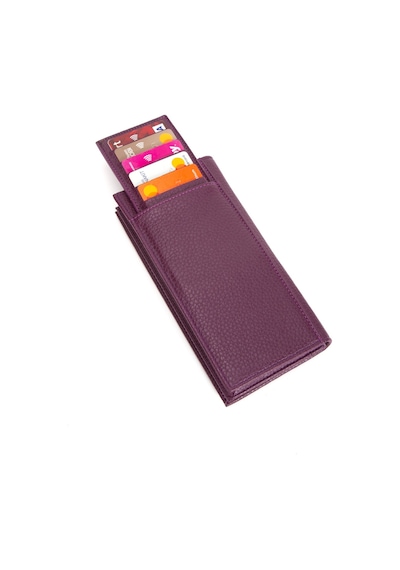 Newish Polo Erkek Deri Telefon Kağıt Para Bölmeli Portföy Kartlık Ve Cüzdan New397 Mor