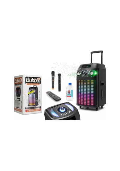 Subzero Wr173 12 100w Rgb Bluetooth Müzik Kutusu Baloncuk Çıkartan, 2 Kablosuz Mikrofonlu Siyah
