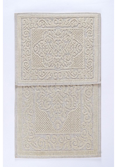 2 Li Bukle Banyo Takımı Banyo Tekstili/modern/doğal/sade/şık Kaymaz Taban -1071 Krem