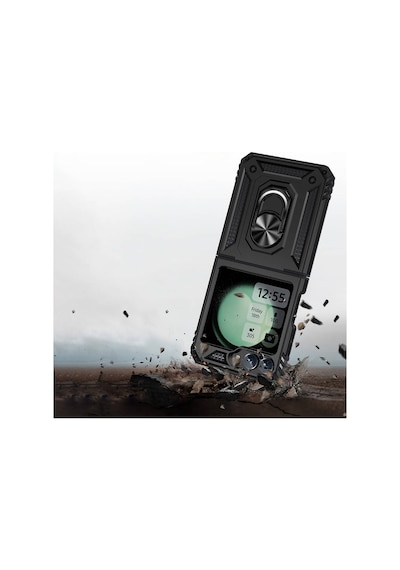 Galaxy Uyumlu Z Flip 6 Kılıf Tchs Vega Kapak - Mavi Mavi