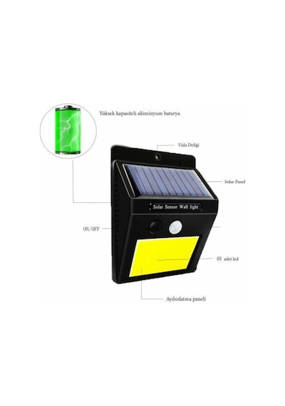 Güneş Enerjili Bahçe Lambası 48 Led Bahçe Aplik Bahçe Lambası Bahçe Aydınlatma