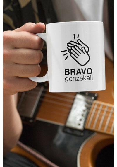 Bravo Ger Zekalı Yazılı Espirili Baskılı Çift Baskılı Kupa Bardak Beyaz