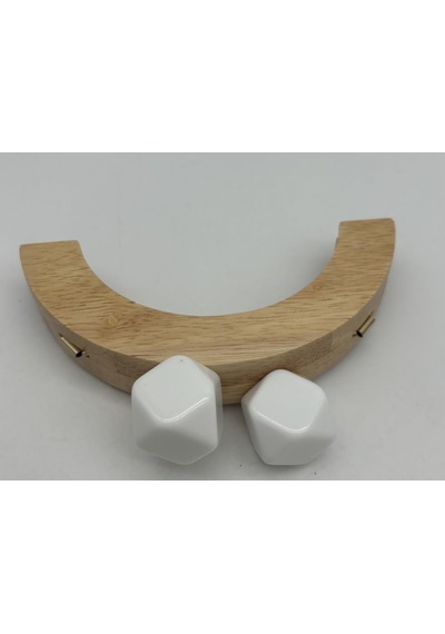 Angel Çanta Aksesuar 14 Cm Oval Ahşap Burs Beyaz Renk Toplu
