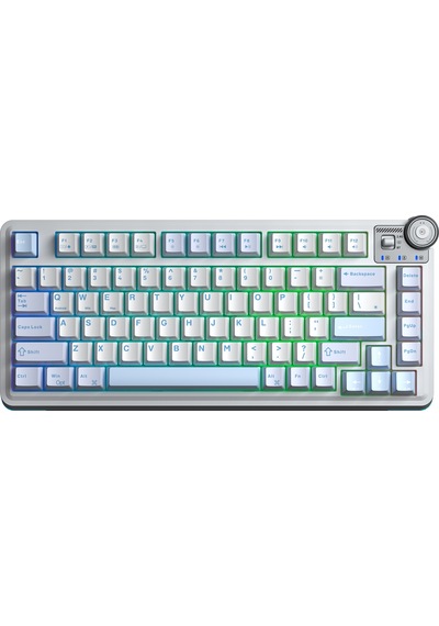 Aula Au75 3 Modlu Rgb Hot Swap Mekanik Tkl Star Vector Switch Kablosuz Makrolu Klavye Buz Mavisi