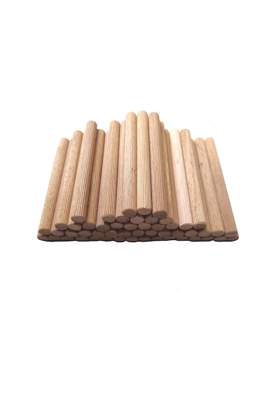 Ahşap Kavale Çubuk Çıta Yivli Kayın Kavela 15 CM 8 MM 40 Adet