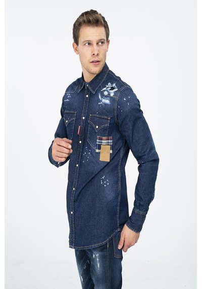 Yeni Dsquared2 Erkek Gömlek (469492833) Mavi