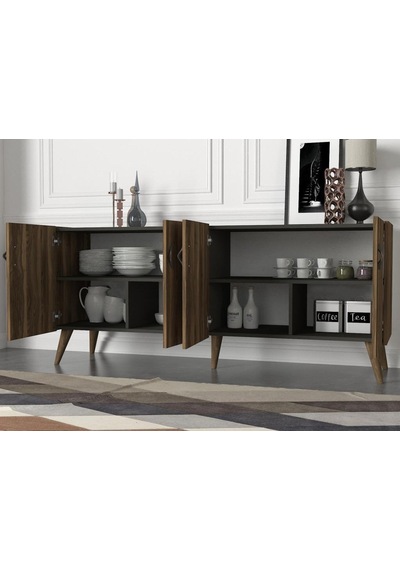 Dekorister Exclusive Wood Konsol Ceviz-Antrasit