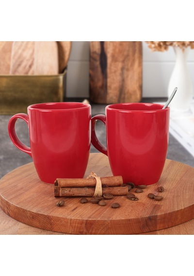 Keramika Kırmızı Bulut Kupa 9 Cm 6 Adet