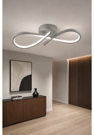 AvizeGO Hena Led Plafonyer Avize Beyaz Işık Gri
