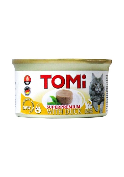 Tomi Tahılsız Ördekli Konserve Yetişkin Kedi Maması 12 x 85 G
