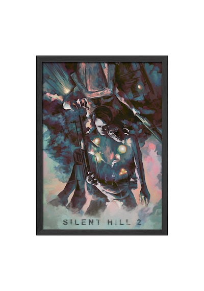 Silent Hilll Siyah Ahşap Çerçeveli Poster, Dekoratif Oyun Duvar Tablosu