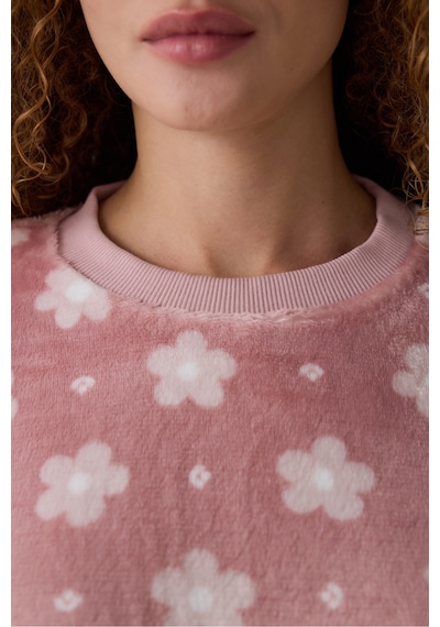 Penti Pembe Pretty Daisies Çiçekli Bisiklet Yaka Uzun Kollu Pijama Takımı Pembe