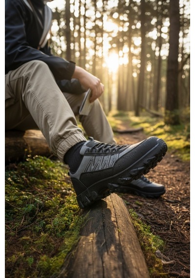 Enoch Erkek Su Geçirmez Outdoor Trekking Ve Doğa Yürüyüş Ayakkabısı Füme