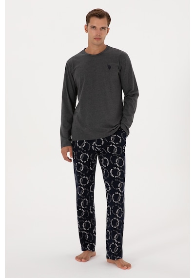 U.s. Polo Assn. Erkek Antrasit Melanj Pijama Takım 50318609-vr081 Antrasit Melanj