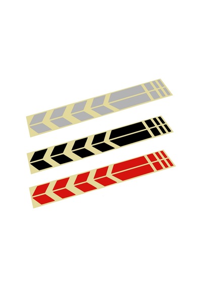 Motosiklet Çamurluk Yıldız Sticker Universal Gri Reklektif-2 Adet