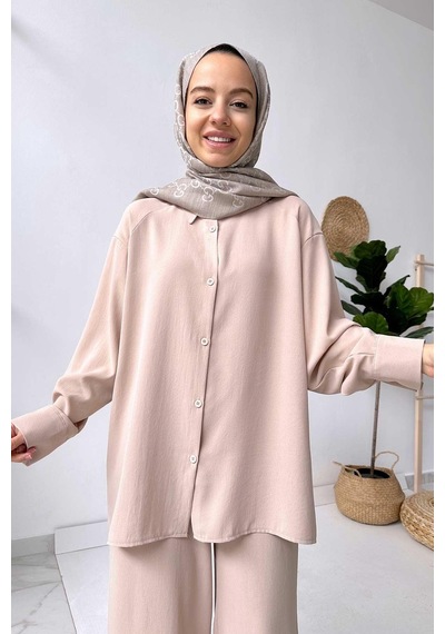 Kahijab Pearly Takım - Bej