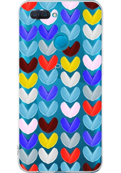 Oppo A12 İle Uyumlu 1mm Slim Fit Water Color 1 Baskılı Şeffaf Kılıf Şeffaf