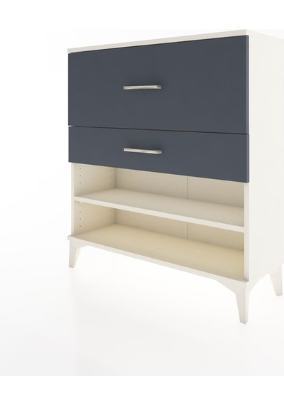 Arges Şifonyer Tek Raflı 2 Çekmeceli 88x30x96 Aytaşı-antrasit Aytaşı