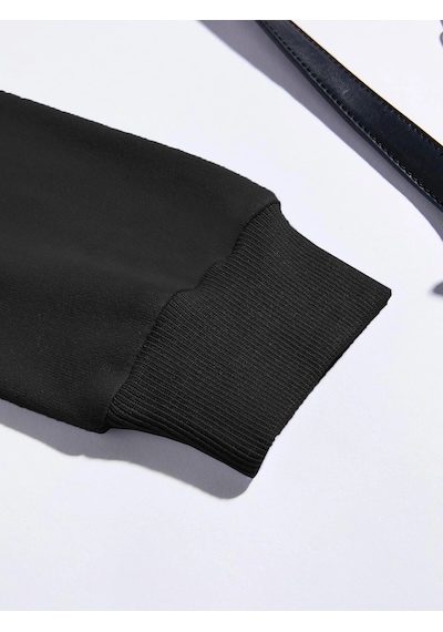 Startmore Unisex Oversize Kapüşonlu Kanguru Cepli Goodzila Baskılı Siyah Siyah