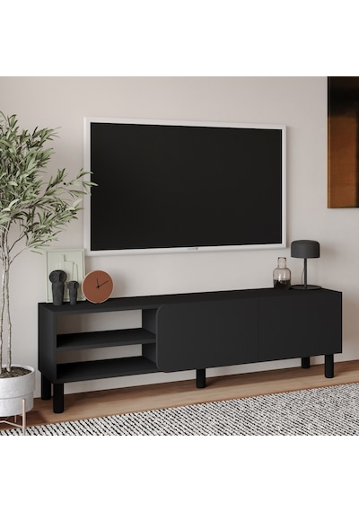 İnarch Dizayn River 150 Cm Modern Tv Sehpası Kapaklı Ve Raflı Tasarım Antrasit İnarch Dizayn River 150 Cm Modern Tv Sehpası Kapaklı Ve Raflı Tasarım Antrasit