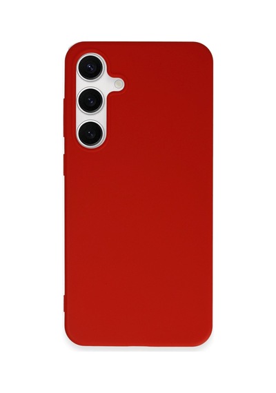 Samsung Uyumlu Galaxy S24 Plus Uyumlu Kılıf First Silikon - Kırmızı