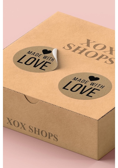 Made With Love Kraft Kargo Sticker 3x3cm St2149 Çok Renkli