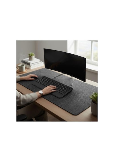 Koyu Gri Renk Mouse Pad, 120x45 Cm, 3mm Kalınlık, Büyük Boy