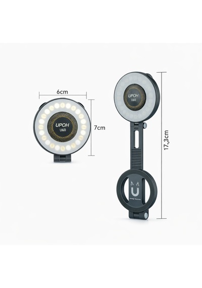Upoh U60 Magsafe Uyumlu Led Ring Light Ayarlanabilir Işık, Manyetik Telefon Işığı