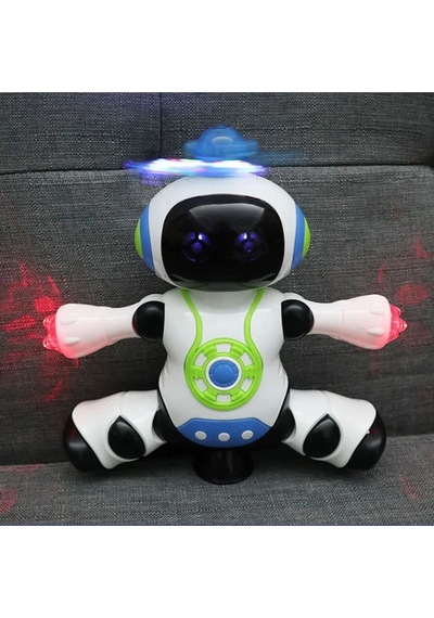 Dans Eden Robot Pervaneli 3d Işıklı Sesli Müzikli Pilli Robot Oyuncak 0
