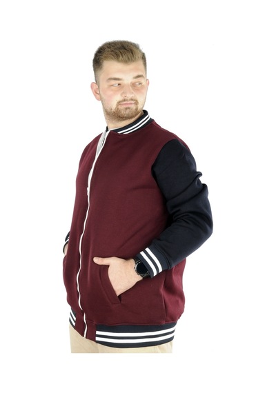 Mode Xl Büyük Beden Erkek Kolej Mont 22618 Mürdüm 001