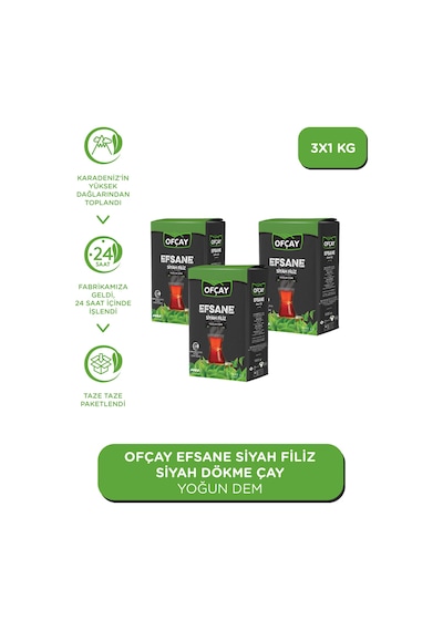 Ofçay Efsane Filiz Siyah Çay 3 x 1 KG