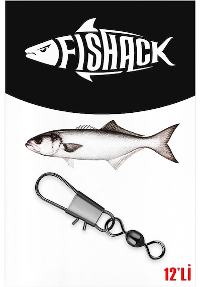Fishack Paslanmaz Klipsli Fırdöndü Füme No: 8 12 Li