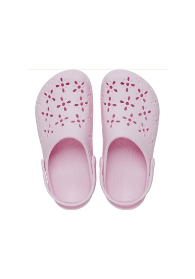 Crocs Classic Floral Cut Out Clog Kadın Terlik Pembe Pembe