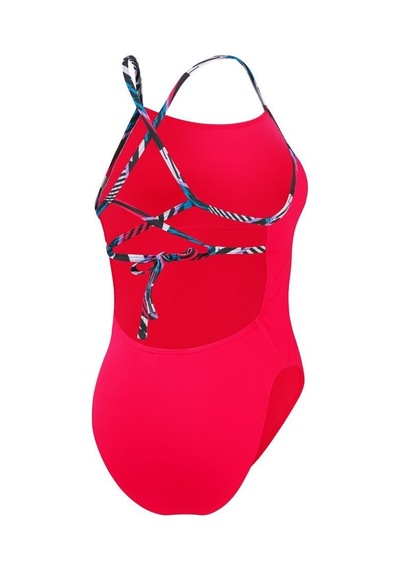 Speedo Solid Lattice Arkadan Bağlama Kadın Yüzücü Mayosu Çok Renkli