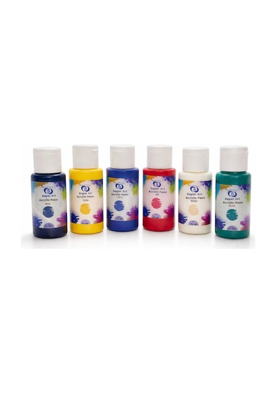 Superart Sedefli Akrilik Boya Seti 6'lı 50 Ml Çok Renkli