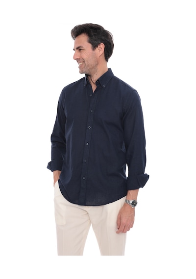Slim Fit Uzun Kol Yaka Düğmeli Nefes Alan Keten Hediye Kutulu Erkek Gömlek Fs-004548 - Lacivert-3238 Slim Fit Uzun Kol Yaka Düğmeli Nefes Alan Keten Hediye Kutulu Erkek Gömlek Fs-004548 - Lacivert-3238