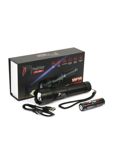 Peakstar Ps-1600 3000 Lümen Süper Parlak Led Zoomlu 5 Mod Su Geçi Siyah